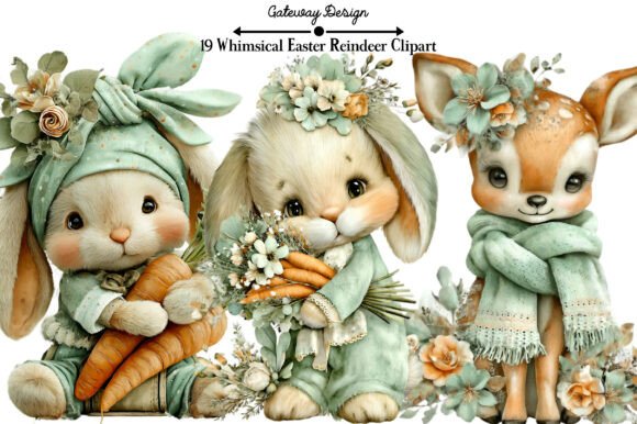 Download Whimsical Easter Reindeer Clipart - Reindeer clipart Collection