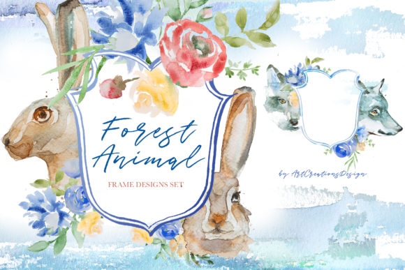 Download Watercolor Forest Animals Frame Designs - Watercolor forest animals Collection
