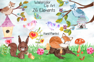 Download Watercolor Forest Animals Clip Art - Watercolor forest animals Collection