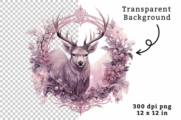 Download Purple Watercolor Reindeer Clipart PNG - Reindeer clipart Collection