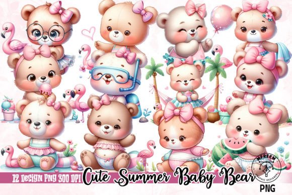 Download Cute Summer Baby Bear Clipart PNG - Baby bear clipart Collection