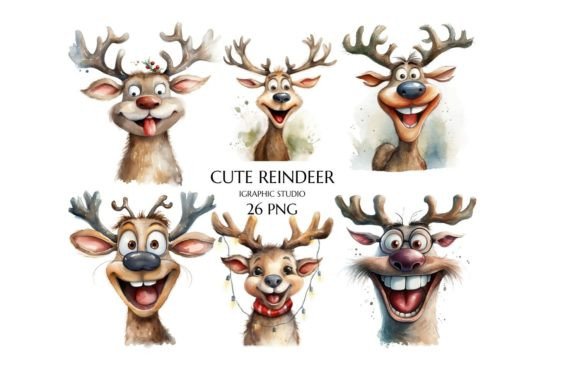 Download Funny Reindeer Clipart, Quirky Reindeer - Reindeer clipart Collection