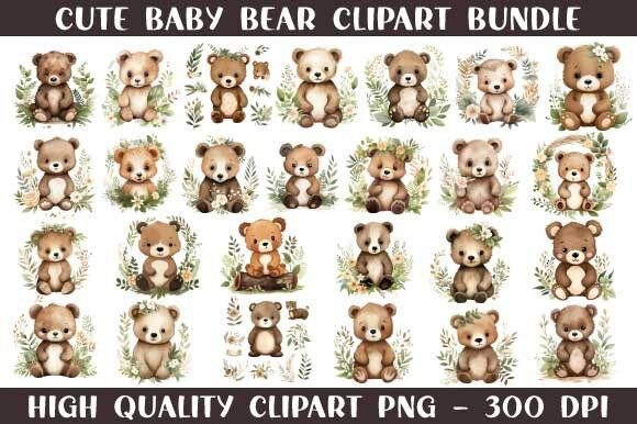 Download Cute Baby Bear Clipart Bundle - Premium Resources