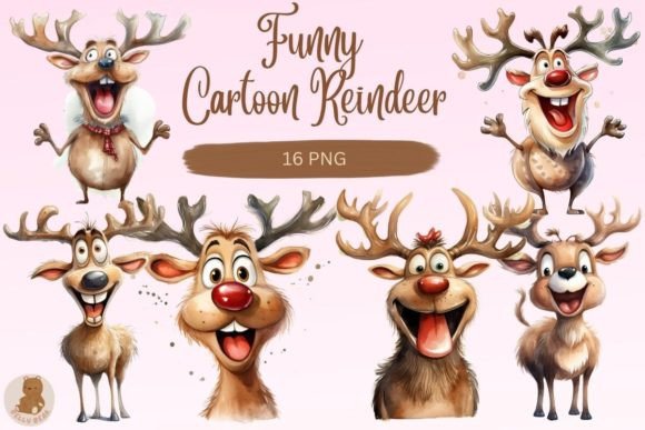 Download Funny Cartoon Reindeer Clipart - Reindeer clipart Collection