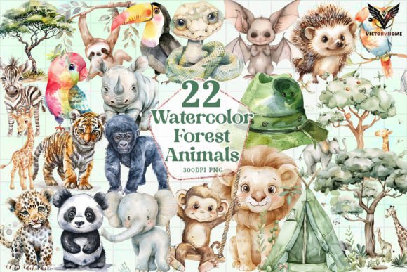 Download Watercolor Forest Animals Clipart PNG - Watercolor forest animals Collection