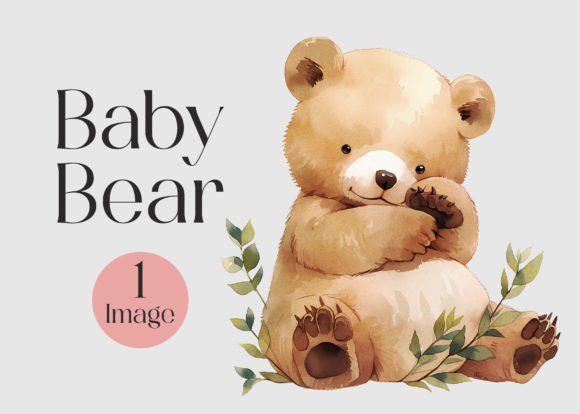 Download Watercolor Cute Baby Bear Clipart - Baby bear clipart Collection